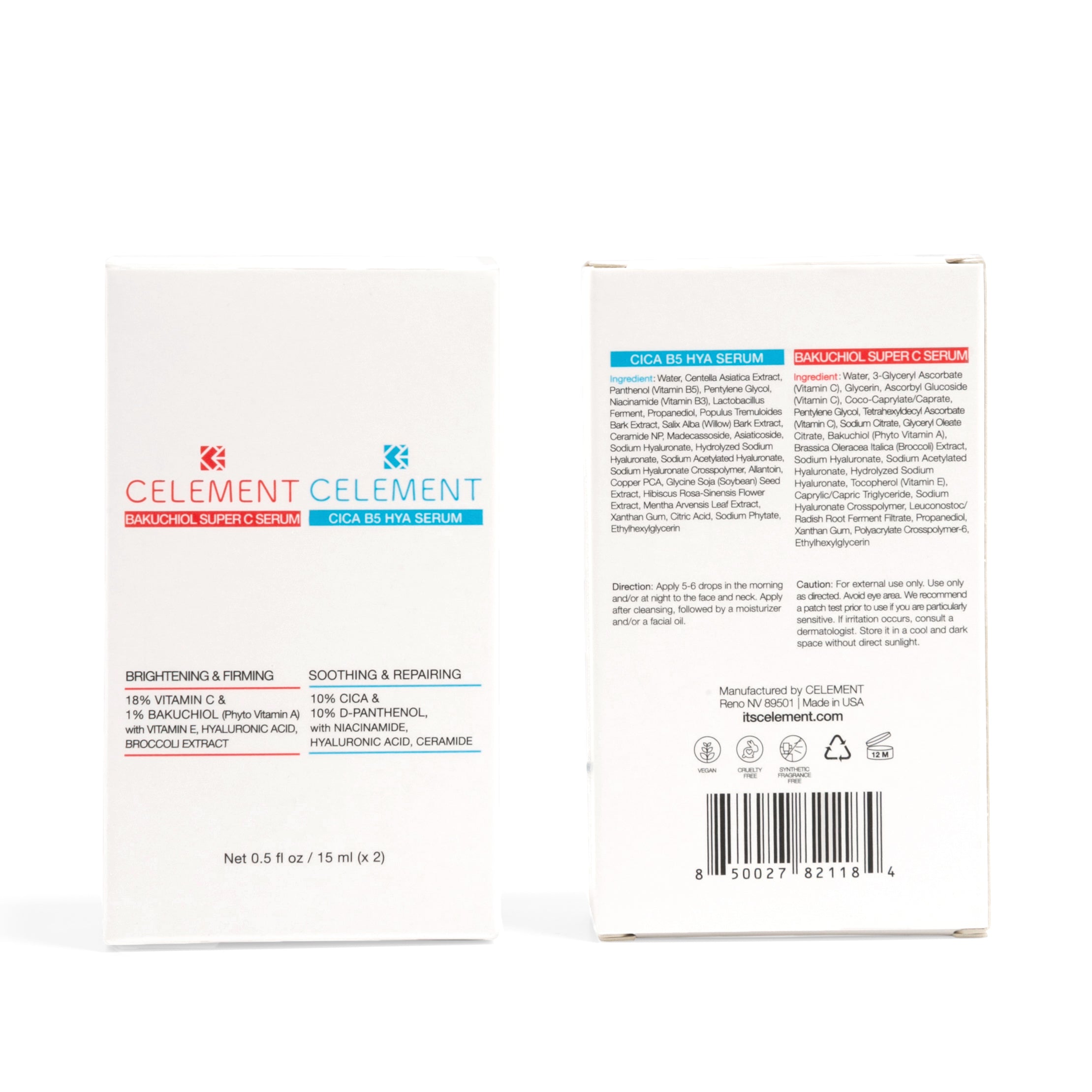 Bakuchiol Super C Serum + CICA B5 HYA Serum Duo
